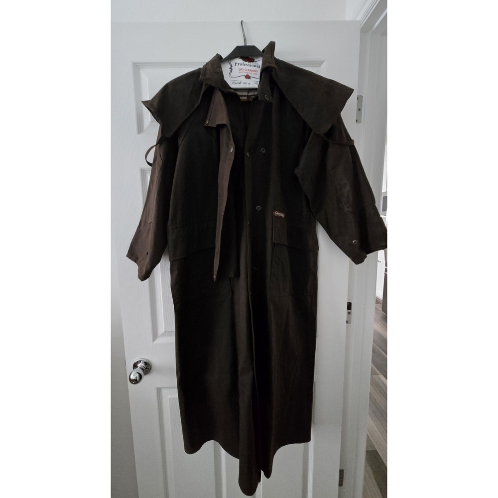 DRIZA-BONE Australian Brown‎ Oilskin & Cotton Delux Riding Coat-Size XS 3 Used